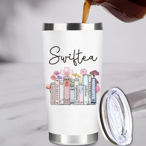 Swiftea Taylor Swift White Tumbler 20oz